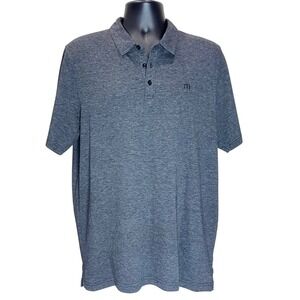 Travis Mathew Zinna Polo Shirt Men's XL Heather Dark Gray Pima Cotton Blend Golf